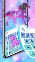 Galaxy Glistening Unicorn Keyb poster