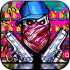 Graffiti Gun Mask Skull icon