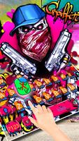 Graffiti Gun Mask Skull poster