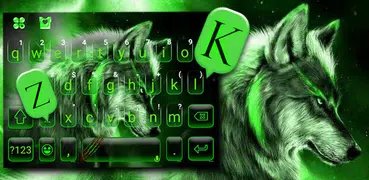 Green Wild Wolf Tastatur-Thema