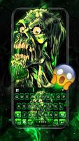 Green Zombie Skull Affiche