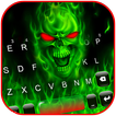 Green Burning Skull Tastaturhi