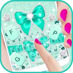 Green Diamond Bow Keyboard Theme APK download
