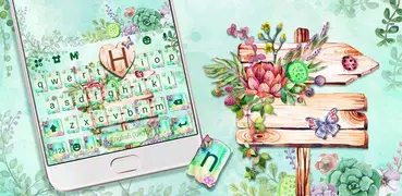 Green Floral Garden Keyboard T