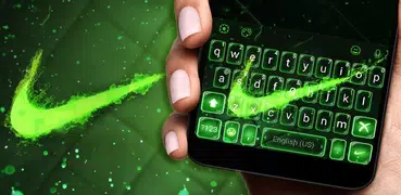 Green Neon Check Teclado