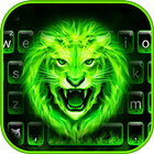 Green Neon Lion Zeichen