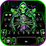 Green Neon Reaper Tastaturhintergrund Zeichen