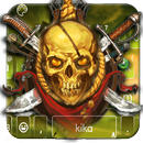 Nouveau thème de clavier Green Skull Pirate APK