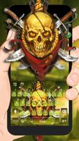 Green Skull Pirate Poster