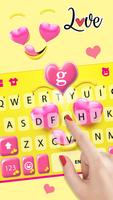 Fundo do Teclado Heart Eyes Emoji imagem de tela 1