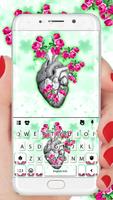 最新版、クールな Heart Flower Art のテーマ ポスター