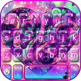 Heart 3d Galaxy Klavye Teması simgesi