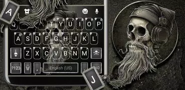 Hipster Music Skull Keyboard T