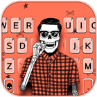 Hipster Skull Klavye Arkaplanı simgesi