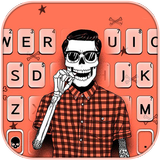 Hipster Skull Klavye Arkaplanı simgesi