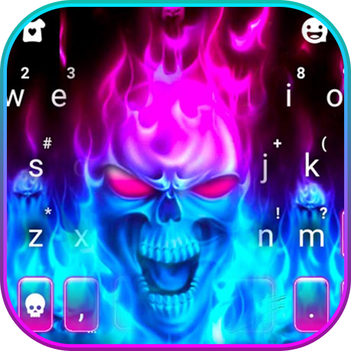 Tema Keyboard Horror Fire Skul