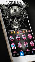 Tema Keyboard Horror Guns Skul imagem de tela 3