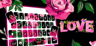 Tema Keyboard Hot Pink Roses