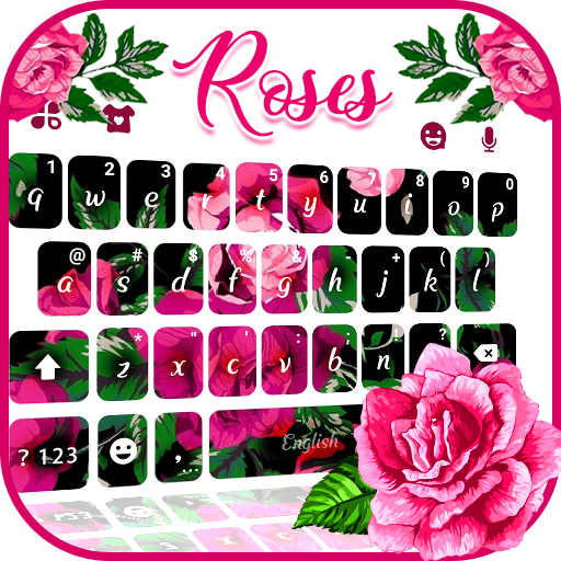 Tema Keyboard Hot Pink Roses