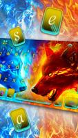 Ice And Fire Wolf Keyboard Theme screenshot 1