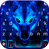 Thème de clavier Ice Wolf 3D icône