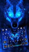 Tema Keyboard Ice Wolf 3D poster