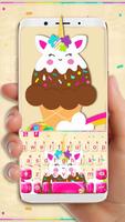 Icecream Unicorn Fun Cat 포스터