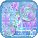 Icy Crystal Purple Flora Tema  APK