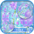 Nouveau thème de clavier Icy Crystal Purple Flora icône