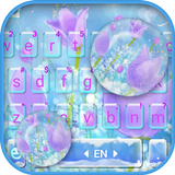Neues Icy Crystal Purple Flora Tastatur thema Zeichen