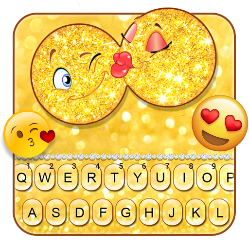 最新版、クールな Kiss Emoji のテーマキーボード