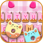 Tema Keyboard Kitty Cat Donuts ícone