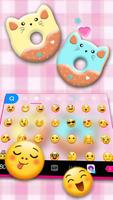 Tema Keyboard Kitty Cat Donuts imagem de tela 1