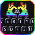 Fundo do Teclado LGBTQ Heart ícone