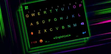 クールな Led Neon Black のテーマキーボード