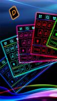 Fundo do Teclado LED Neon Ligh Cartaz
