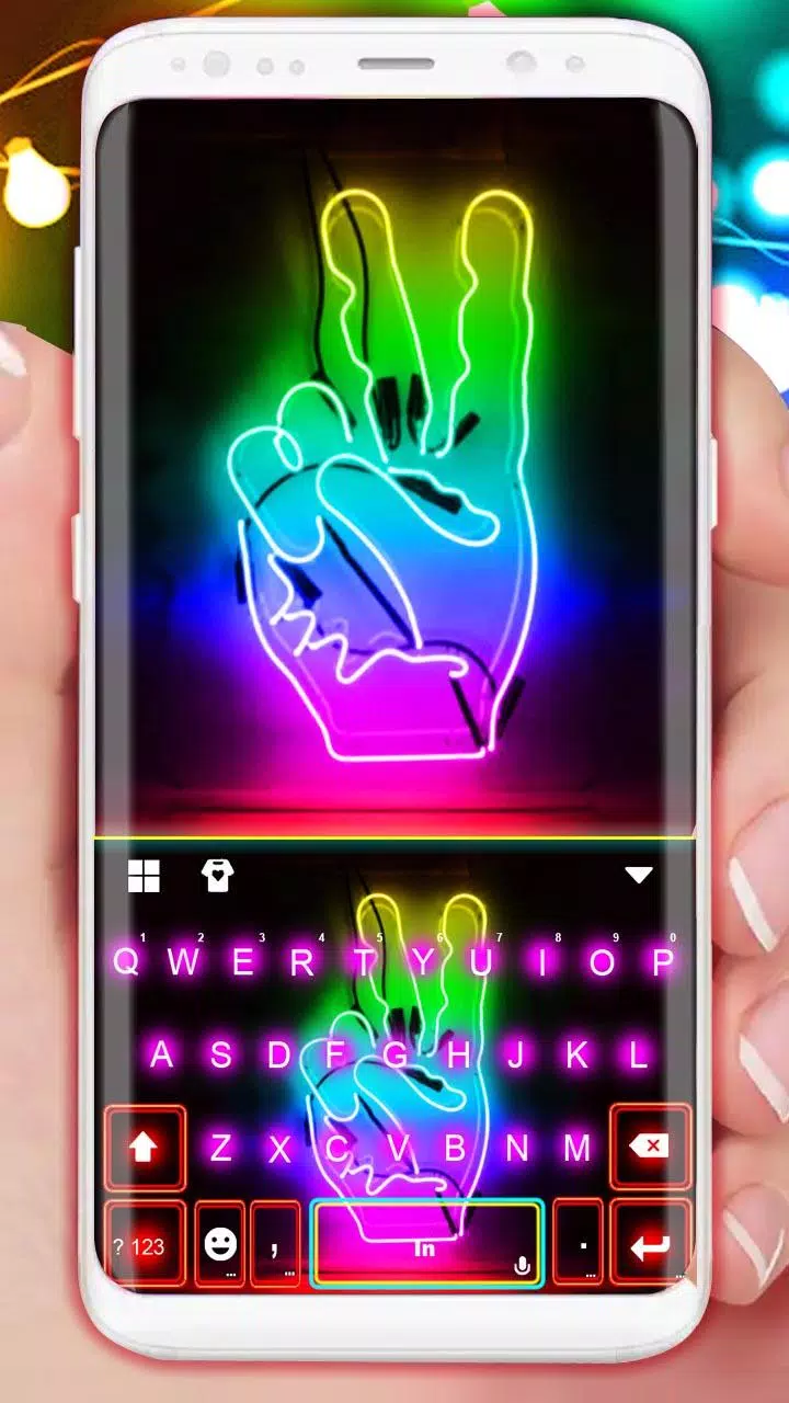 Led Victory Sign Keyboard Theme APK voor Android Download