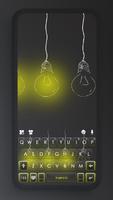 Light Bulb Black Keyboard Back poster