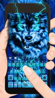 Tema Keyboard Lightning Wolf poster