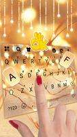 Tema Keyboard Golden Lights imagem de tela 1
