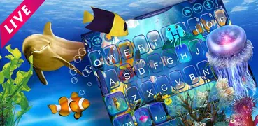 Фон клавиатуры 3D Live Fish