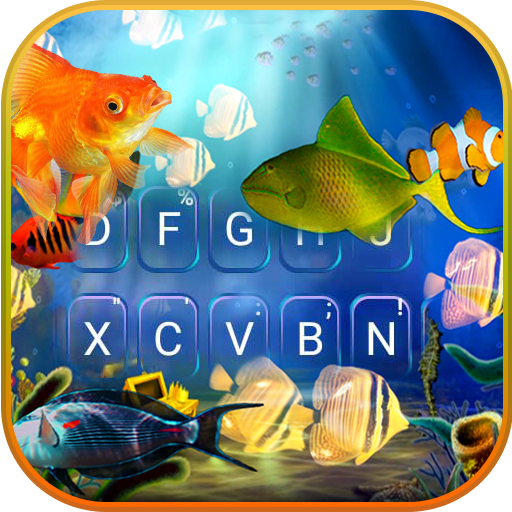最新版、クールな 3D Live Fish のテーマキーボー