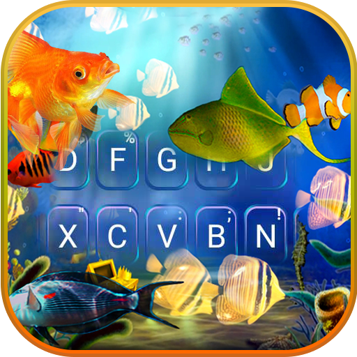 Фон клавиатуры 3D Live Fish