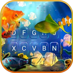 最新版、クールな 3D Live Fish のテーマキーボー アプリダウンロード