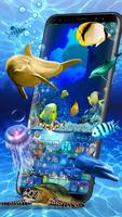 Fundo do Teclado 3D Live Fish Cartaz