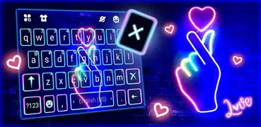 тема Love Heart Neon