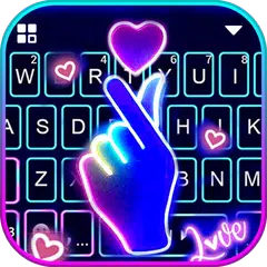 Love Heart Neon 主題鍵盤 APK 下載