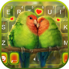 Fond de clavier Love Heart Parrots icône