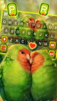 Latar Belakang Keyboard Love Heart Parrots screenshot 1