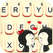 Tema Keyboard Love Kiss Pengui